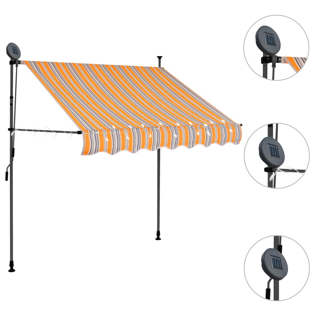 Vidaxl Luifel kan ses manuelt med LED 100 cm gul og blå