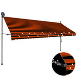 Vidaxl Luifel manually extendable with LED 400 cm orange and brown