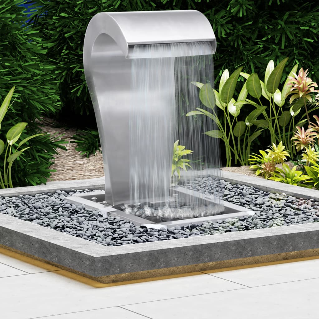 VidaXL Tuinwaterval 52,4x34,2x82 cm roestvrij staal zilverkleurig