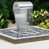 Vidaxl Garden Waterfall 52.4x34.2x82 cm srebrny ze stali nierdzewnej