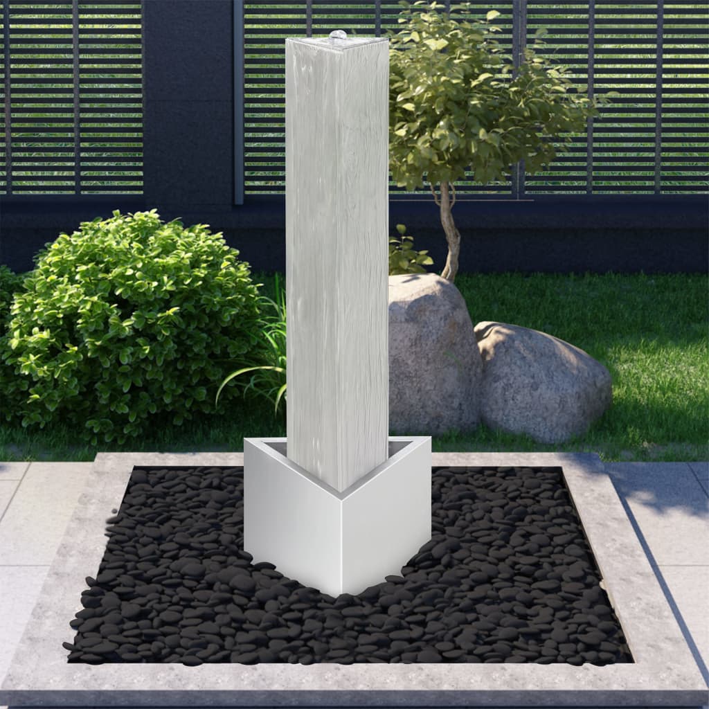 Vidaxl Garden Fountain 37.7x32.6x110 cm z nerezové oceli stříbrná barva