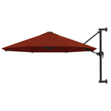 Vidaxl veggparasol med metallstang 300 cm terrakotta -farget