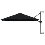 VidaXL Wandparasol met metalen paal 300 cm zwart