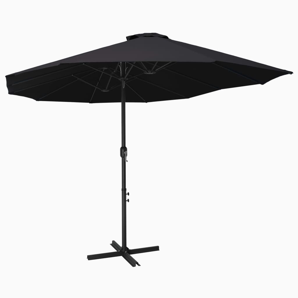 Vidaxl -Parasol mit Aluminiumpol 460x270 cm Schwarz