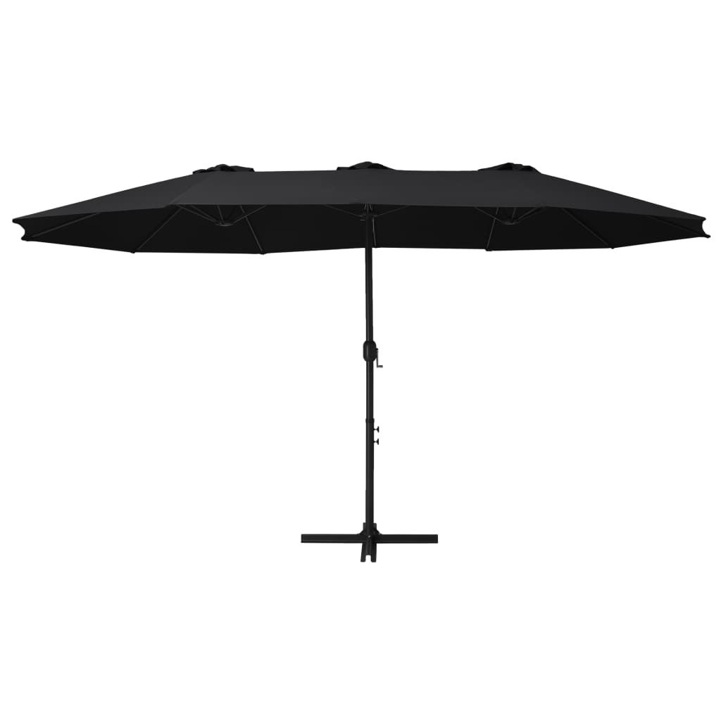 Vidaxl -Parasol mit Aluminiumpol 460x270 cm Schwarz