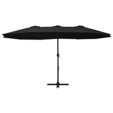 Vidaxl -Parasol mit Aluminiumpol 460x270 cm Schwarz