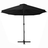 Vidaxl -Parasol mit Aluminiumpol 460x270 cm Schwarz