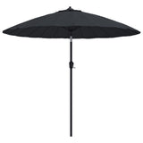 Vidaxl parasol s hliníkovým pólem 270 cm černá