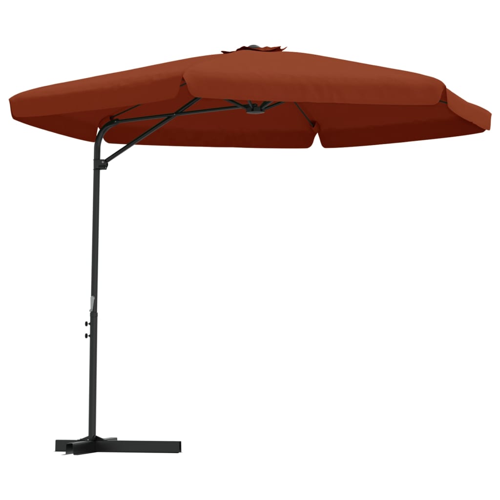 Vidaxl -parasol med stålstang 300 cm terracotta -farvet