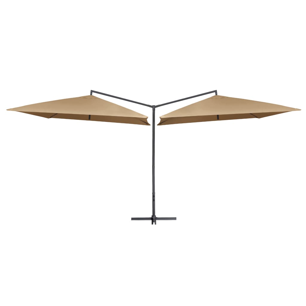 Vidaxl Parasol Double with steel pole 250x250 cm Taupe