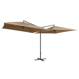 Vidaxl Parasol Double with steel pole 250x250 cm Taupe