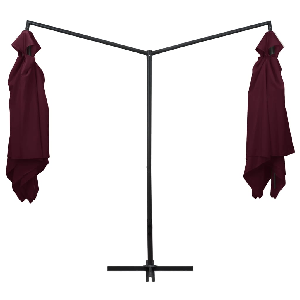 Vidaxl Parasol dubbel med stålstång 250x250 cm Bordeaux röd