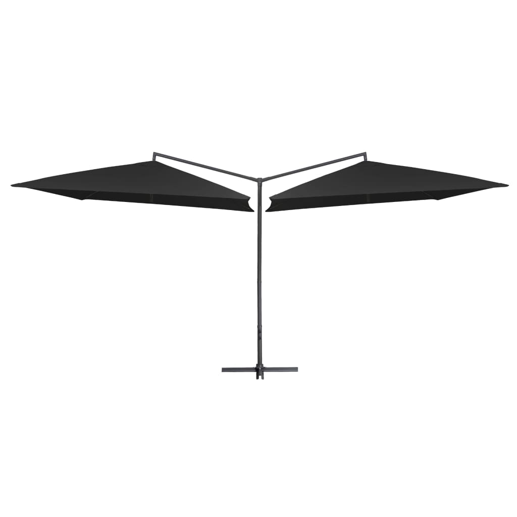 Vidaxl Parasol dubbel med stålstång 250x250 cm svart