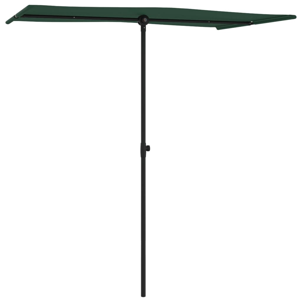 Vidaxl Parasol z aluminijastim drogom 180x110 cm zelena