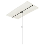 Parasol vidaxl avec poteau en aluminium 180x110 cm Blanc