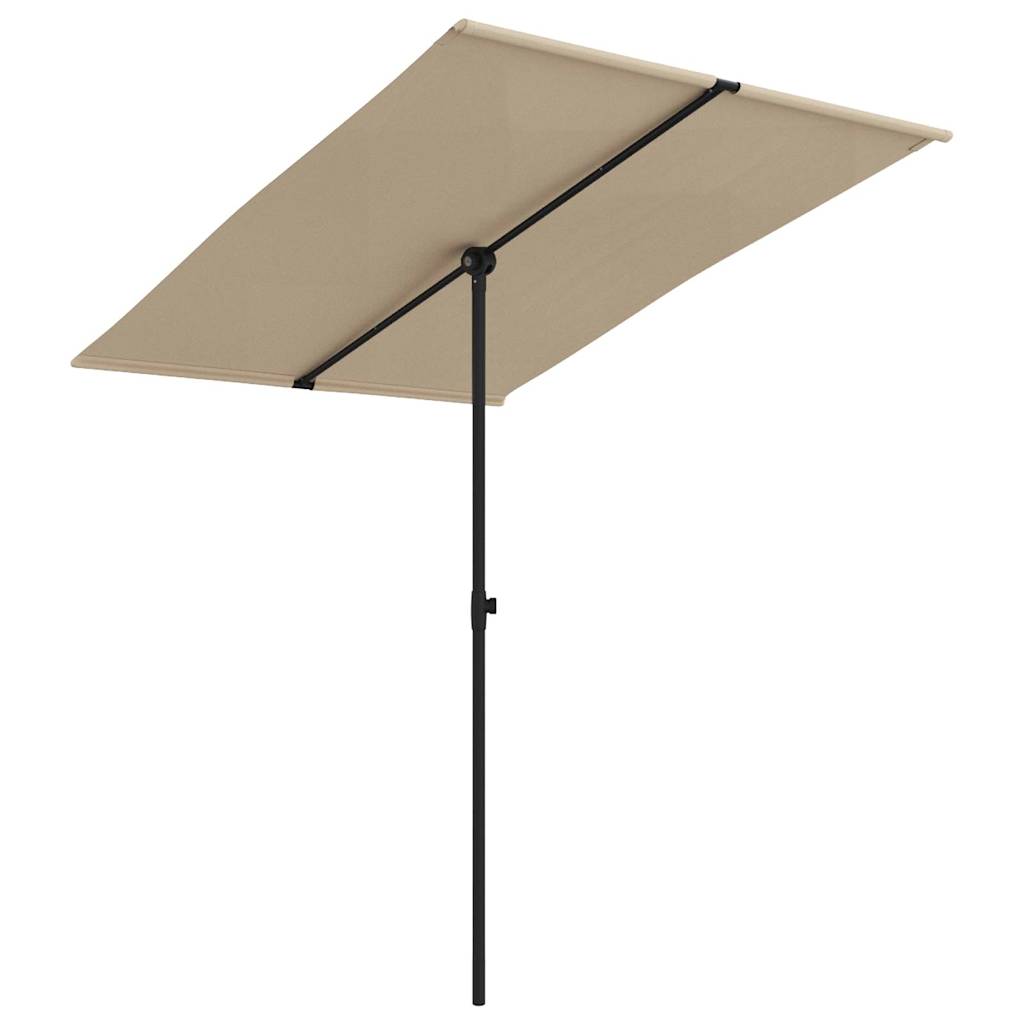 Vidaxl -parasol med aluminiumstang 2x1,5 m taupe