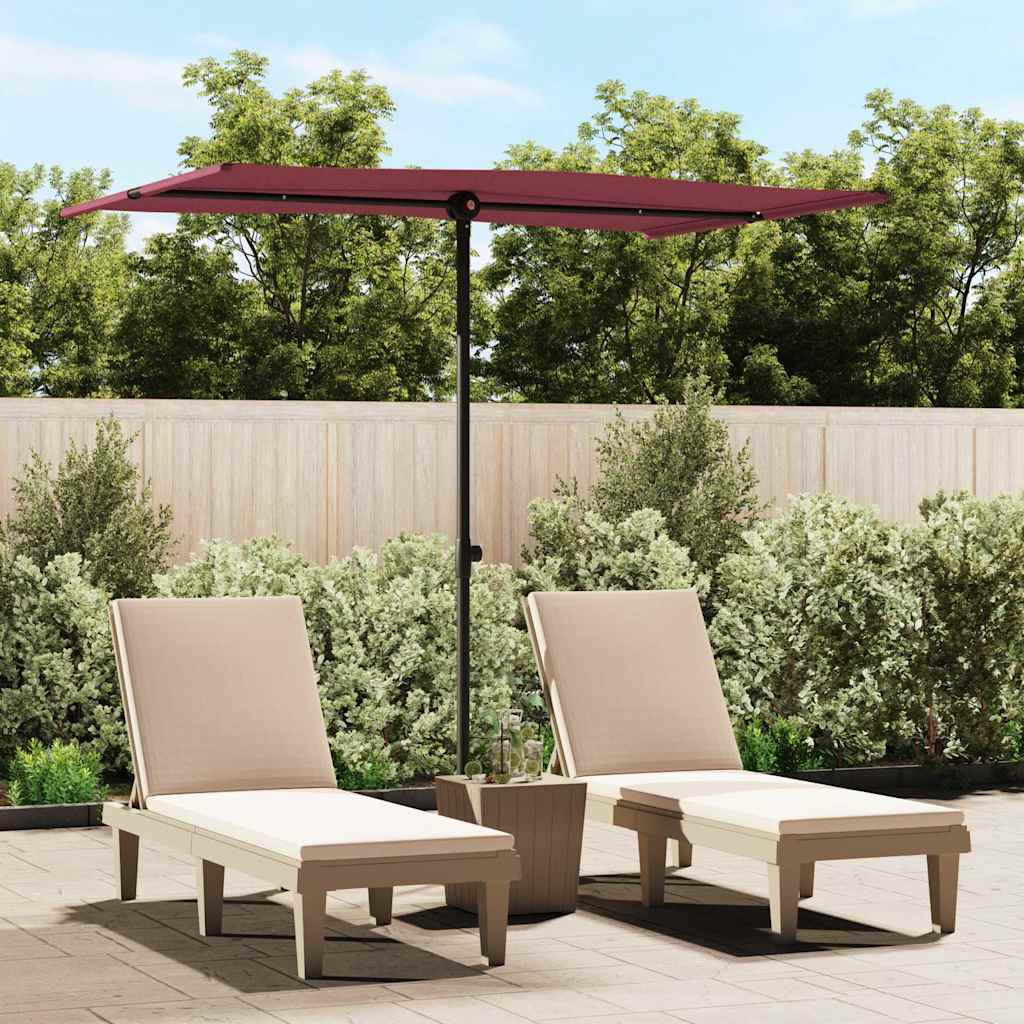 Vidaxl Parasol with aluminum pole 2x1.5 m Bordeaux red