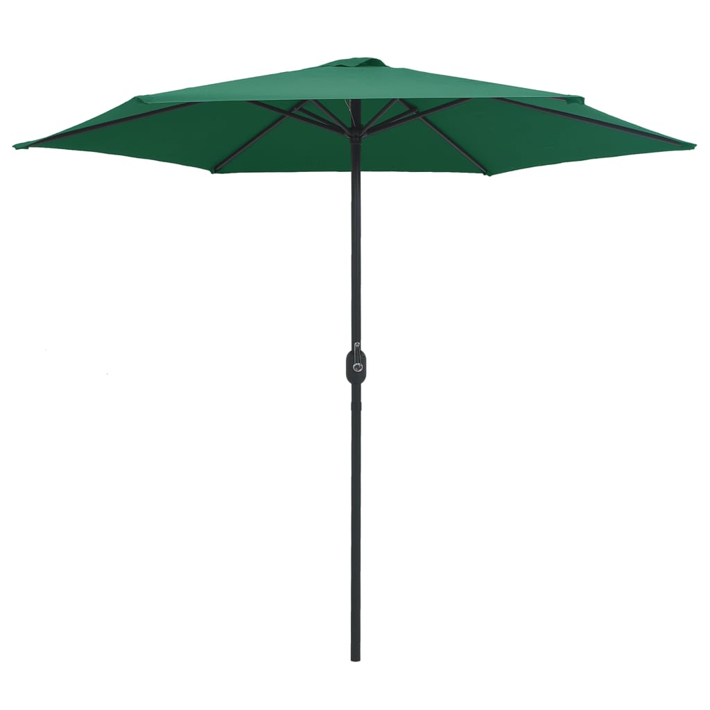 Vidaxl Parasol con polo in alluminio 270x246 cm verde