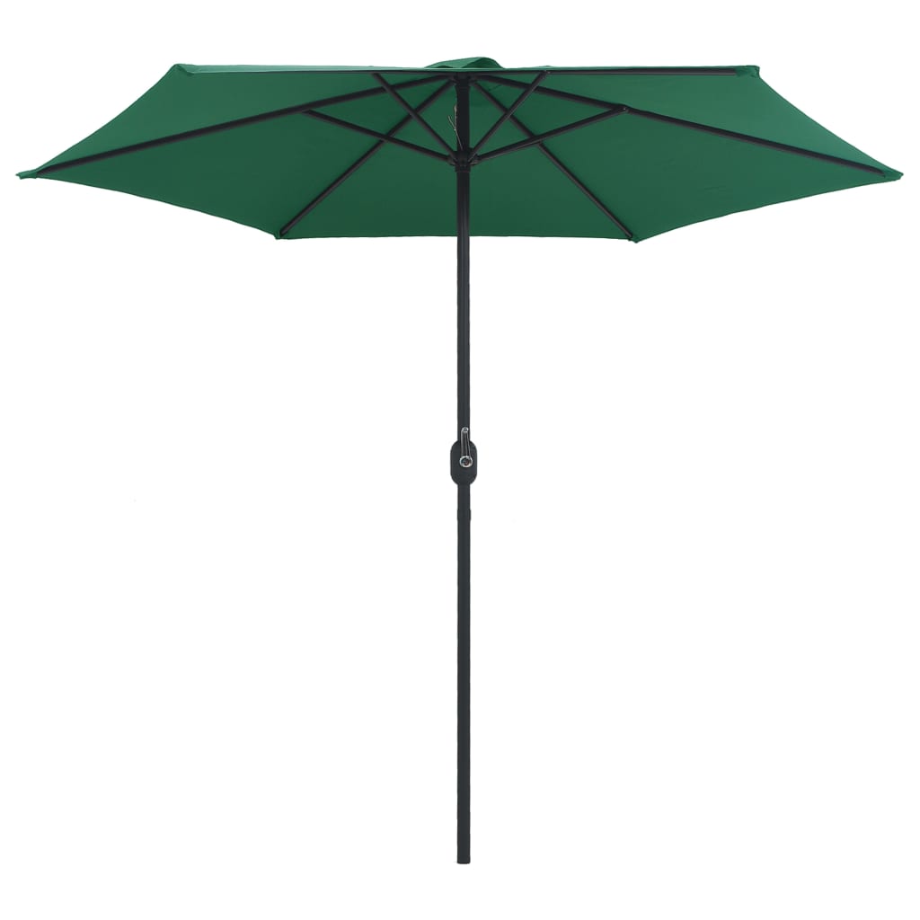 Vidaxl Parasol con polo in alluminio 270x246 cm verde