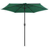 Vidaxl Parasol con polo in alluminio 270x246 cm verde