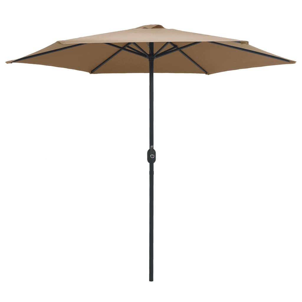 Vidaxl -parasol med aluminiumstang 270x246 cm taupe