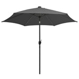 Vidaxl Parasol with LED lighting and aluminum pole 300 cm anthracite