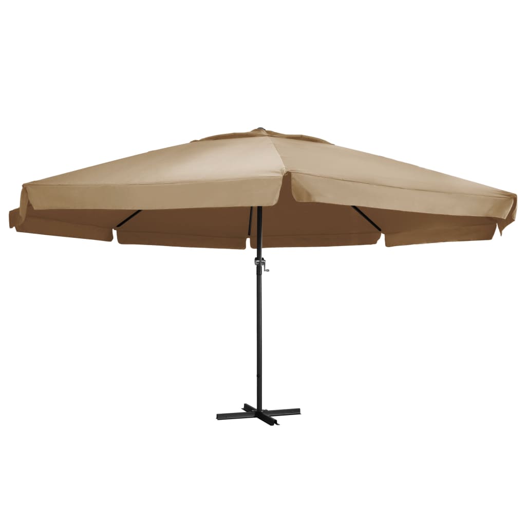 Parasol vidaxl avec poteau en aluminium 600 cm taupe