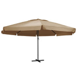 Parasol vidaxl avec poteau en aluminium 600 cm taupe