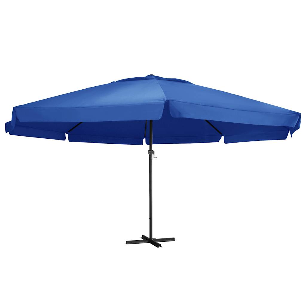 Vidaxl Parasol con polo in alluminio 500 cm blu azzurro