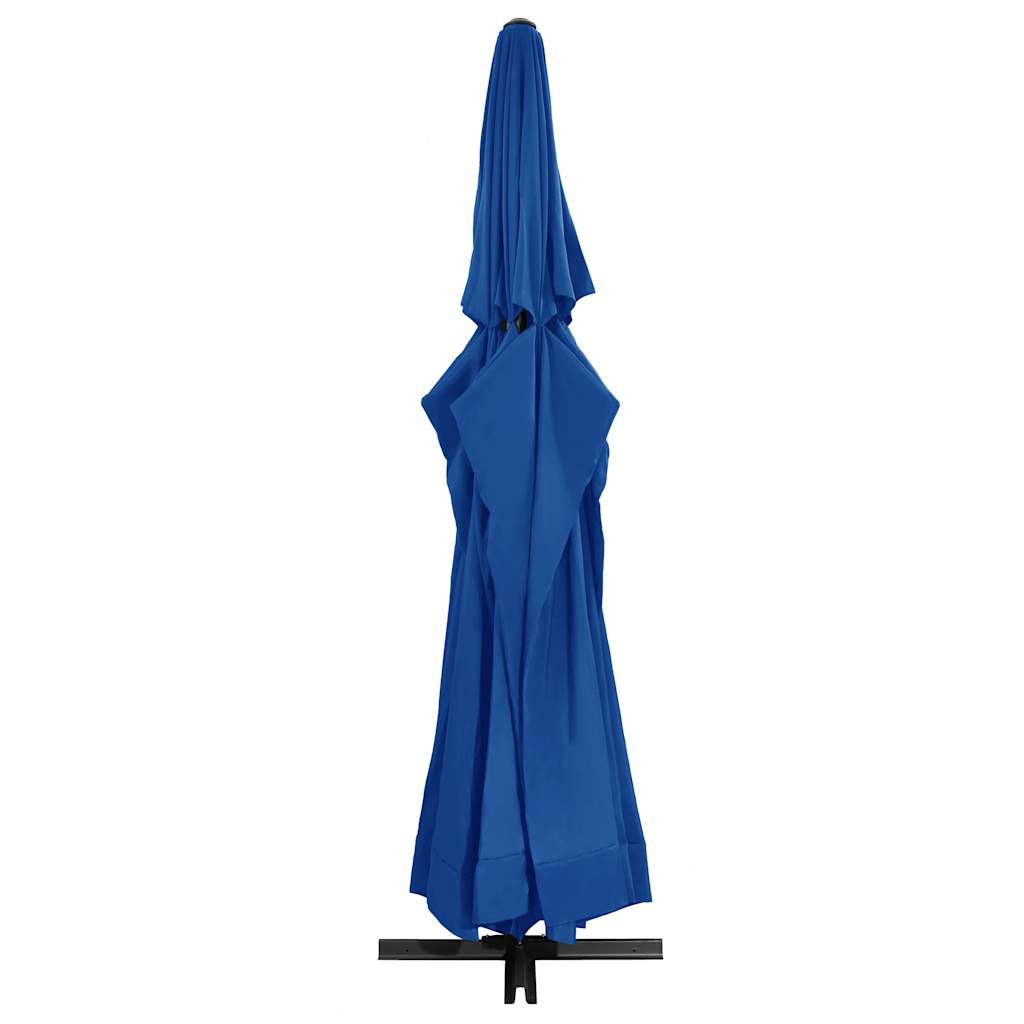 Vidaxl Parasol con polo in alluminio 500 cm blu azzurro