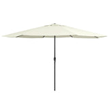 Vidaxl Parasol con polo metallico 390 cm di sabbia bianca