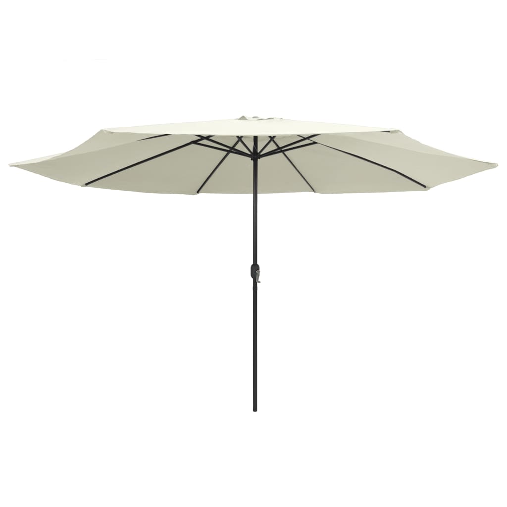 Vidaxl -parasol med metallstang 390 cm sandhvit