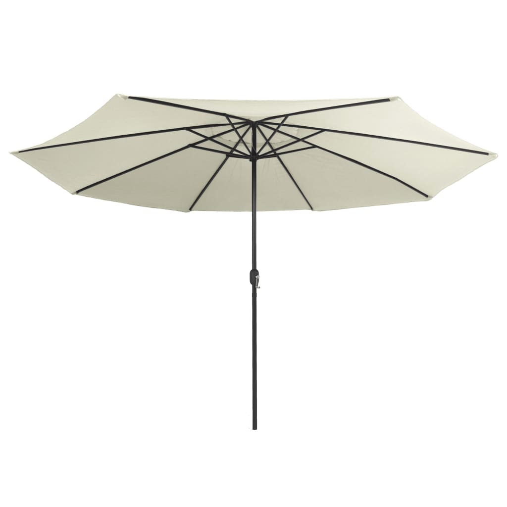 Vidaxl Parasol con polo metallico 390 cm di sabbia bianca