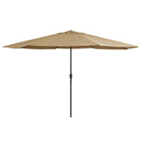 Vidaxl Parasol s kovinskim drogom 390 cm taupe