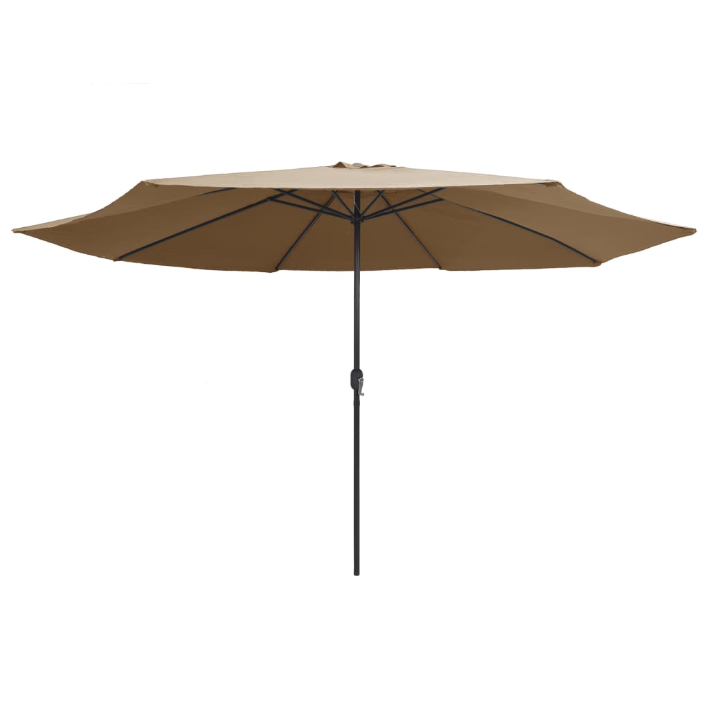 Vidaxl Parasol s kovinskim drogom 390 cm taupe