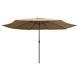 Vidaxl parasol z metalowym biegunem 390 cm taupe