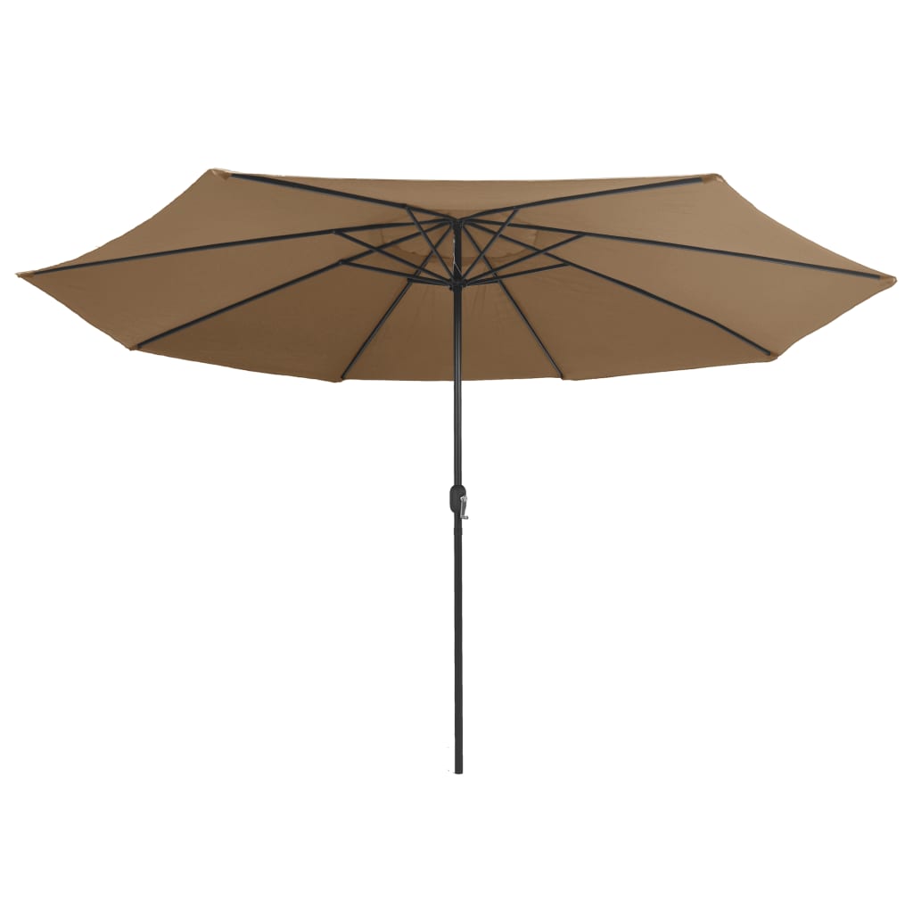 Vidaxl Parasol with metal pole 390 cm Taupe