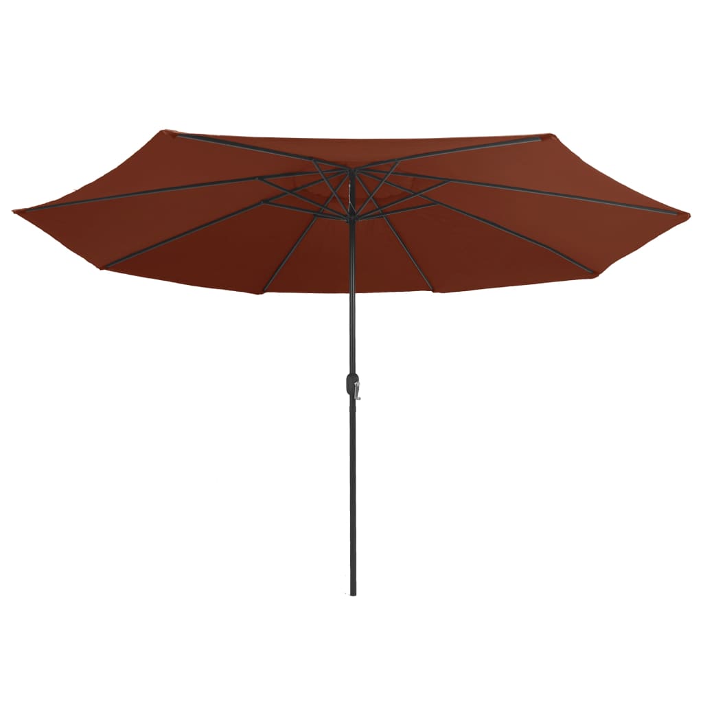 Vidaxl parasol avec poteau métallique 390 cm en terre cuite -colored