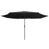 Vidaxl Parasol with metal pole 390 cm Black