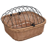 VidaXL Fietsstuurmand met deksel 50x45x35 cm natuurlijk wilgen