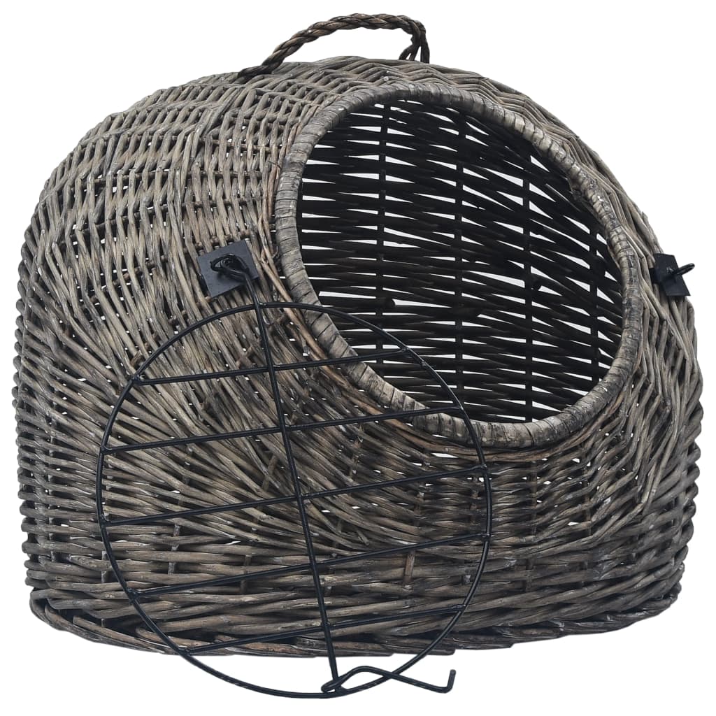 Vidaxl Cat Carrier 50x42x40 cm natierlech Willow Holz Grey