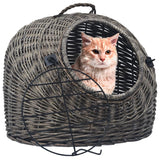 Vidaxl Cat Carrier 50x42x40 cm natierlech Willow Holz Grey