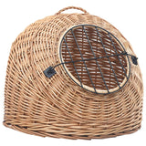 Vidaxl Cat Carrier 45x35x35 cm Willow Wood Natural Willow