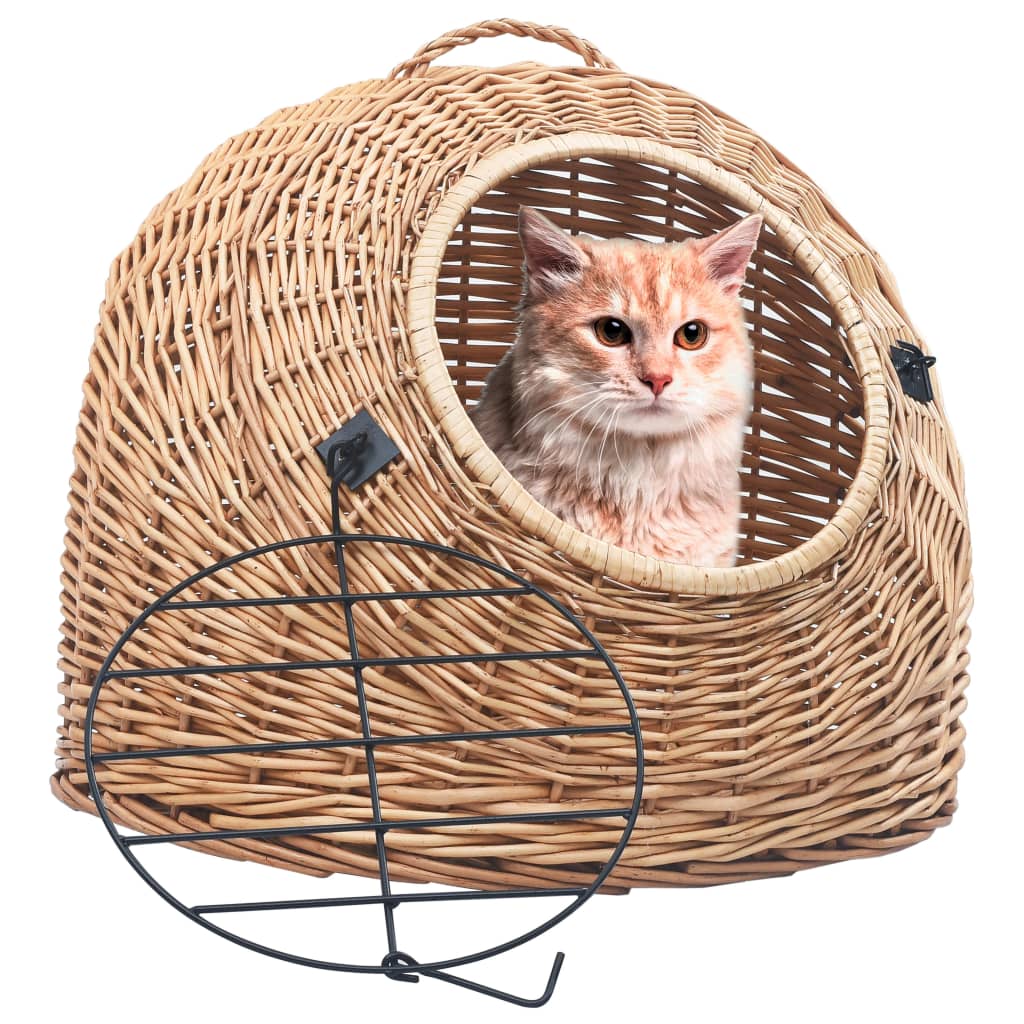 Vidaxl Cat Carrier 45x35x35 cm Wilow Natural Wood