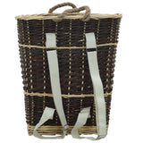 Cesta de madera Vidaxl con correas de transporte 44.5x37x50 cm Willow Willow Madera