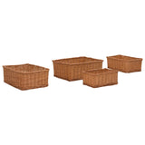 Vidaxl 4-Stéck Basket Set stackable Willows Brown