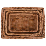 Vidaxl 4-Stéck Basket Set stackable Willows Brown