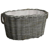 Kosza drewna vidaxl z uchwytami 59x42x28 cm Willow Wood Grey