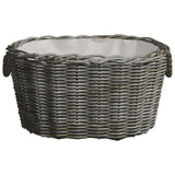 Kosza drewna vidaxl z uchwytami 59x42x28 cm Willow Wood Grey