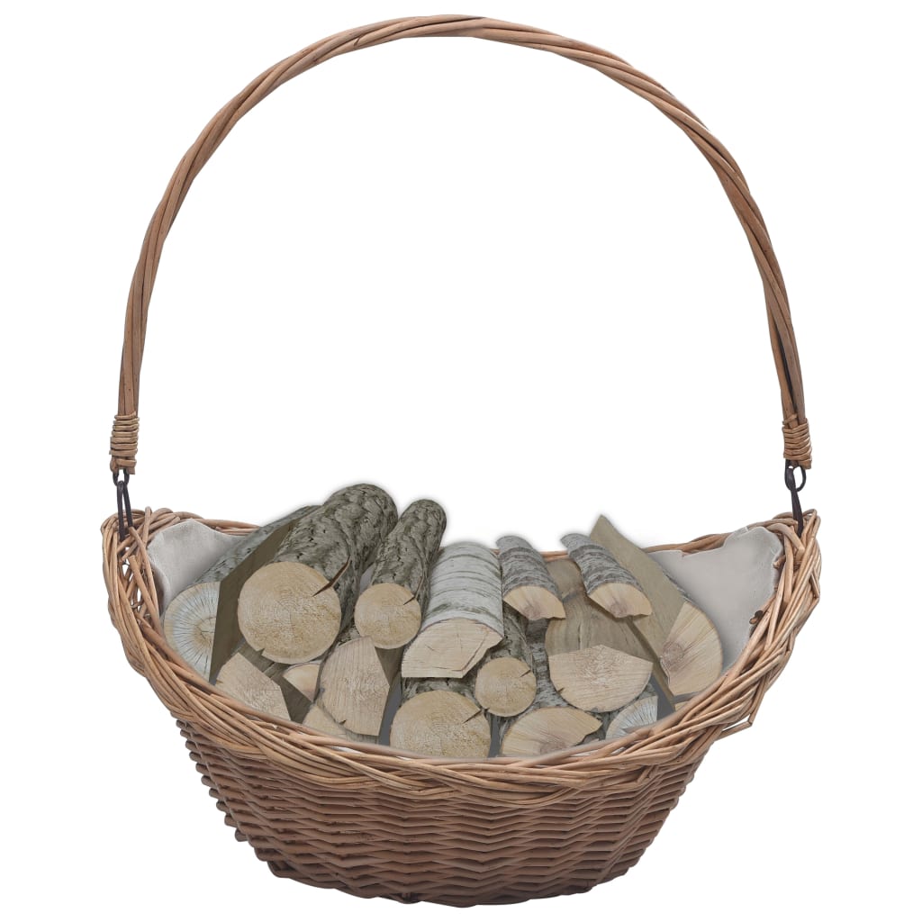 Vidaxl Holzkorb mit Griff 57x46.5x52 cm Willow Wood Braun